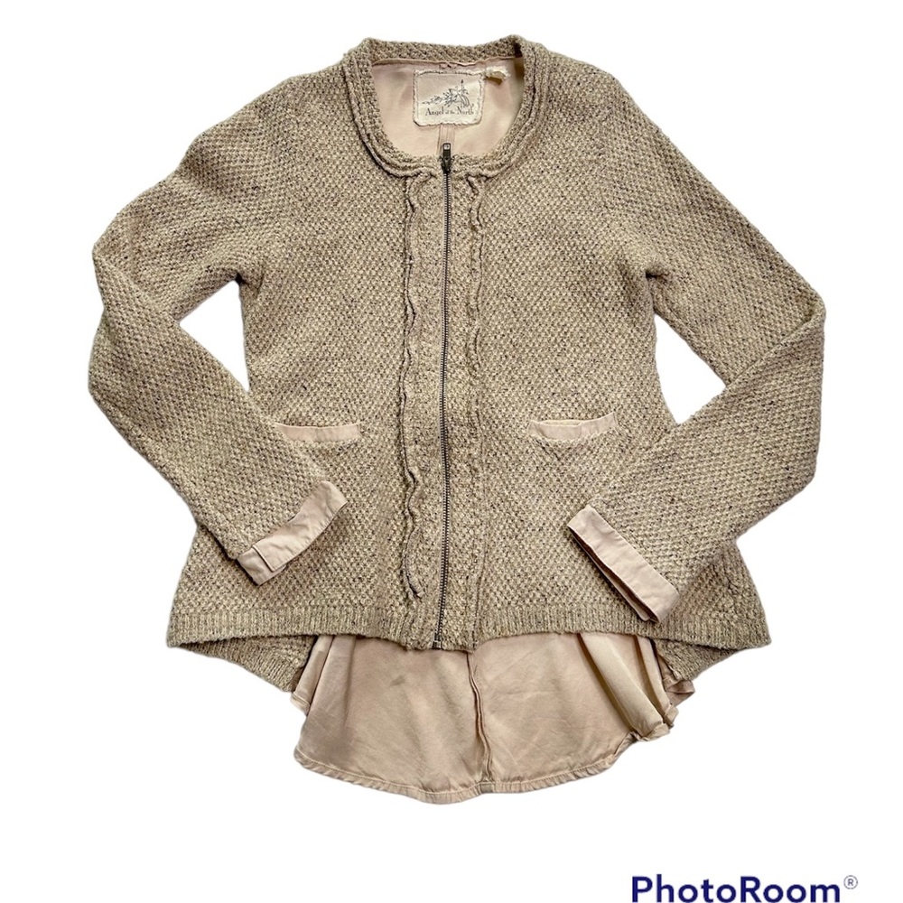 Angel Of The North Anthropologie Tan Tweed Jacket Medium